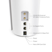 Load image into Gallery viewer, TP-Link Deco X50 5G LTE WiFi 6 AX3000 Router 3 RJ45 2 RP- SMA connectors for external antenna
