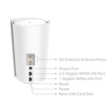 Load image into Gallery viewer, TP-Link Deco X80 5G LTE WiFi 6 AX6000 Router 2 RJ45 RJ11 2 External Antenna SMA Connector