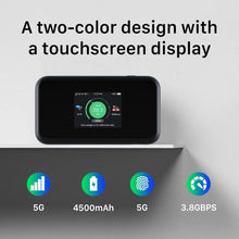 Load image into Gallery viewer, ZTE MU5001 Black Hotspot Pebble 5G 4G Category 22 WiFi 6 4500mAh Battery with Fast Charge