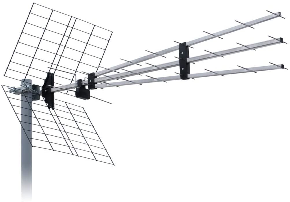 LowcostMobile RAD43-DVB-TRIPLEX 13.5 dBi F Passive Filter 4G LTE 5G NR 700 800Mhz Outdoor TNT TV antenna Trinappe DVB-T DVB-T2 43 elements