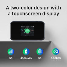 Load image into Gallery viewer, ZTE MU5001 Black Hotspot Pebble 5G 4G Category 22 WiFi 6 4500mAh Battery with Fast Charge
